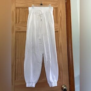 Abercrombie & Fitch drawstring high rise sweatpants white size small NWOT